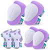 FIODAY Knee Pads for Kids Knee and Elbow Pads Wrist Guards Adjustable Protective Gear Set for Inline Skating Biking Skateboard Scooter 8-13 Years, Medium, Purple