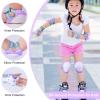 FIODAY Knee Pads for Kids Knee and Elbow Pads Wrist Guards Adjustable Protective Gear Set for Inline Skating Biking Skateboard Scooter 8-13 Years, Medium, Purple view 3