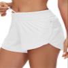 bbheqq Athletic Shorts for Women Running Shorts Sporty Quick Dry Workout Shorts with Liner Zipper Pocket White view 1