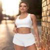 bbheqq Athletic Shorts for Women Running Shorts Sporty Quick Dry Workout Shorts with Liner Zipper Pocket White view 2