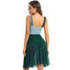 Yartina Women Lyrical Dance Dress Sleeveless Asymmetric Chiffon Ballet Dance Leotard Dress High-Low Skirt Green A Large view 2