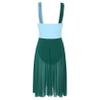 Yartina Women Lyrical Dance Dress Sleeveless Asymmetric Chiffon Ballet Dance Leotard Dress High-Low Skirt Green A Large view 4