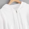 NineFit Basics Workout Tops for Women Trendy Hoodies Crop Top Casual Long Sleeve Jackets Cropped Sweatshirts Teen Girls Y2K Clothes White, Medium view 3