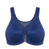 DELIMIRA Women's Front Closure Bras Posture Full Coverage Plus Size Underwire Unlined Back Support Plunge Seamless Bra B-H Cups Nightfall Blue 42D view 1