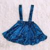 BILIKEYU Toddler Girl's Double Suspender Skirt Velvet Short Skirt Children's Velvet Star Suspender (Blue, 12Months) view 2