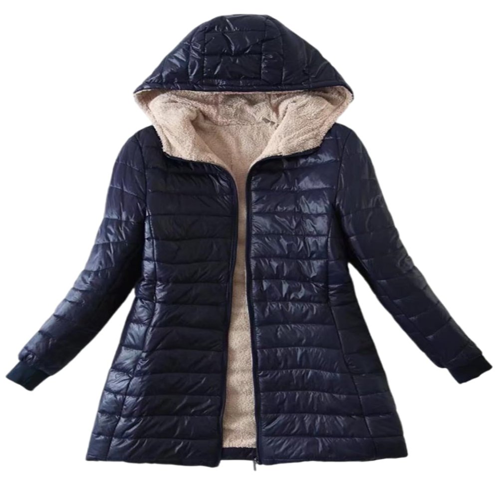 Udeniy Womens Casual Winter Quilted Jackets Lightweight Zip Up Long Sleeve Winter Warm Outerwear Coats with Pockets