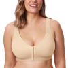 DELIMIRA Women's Front Closure Posture Wireless Back Support Full Coverage Bra Light Oatmeal 34B view 2