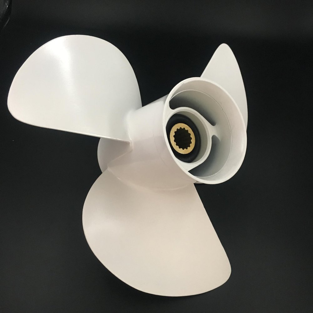 BARDOVEN Outboard Propeller 60-130HP 14x11 Aluminum Alloy 15 Tooth RH Prop for Yamaha Outboard Motor Engine, WHITE