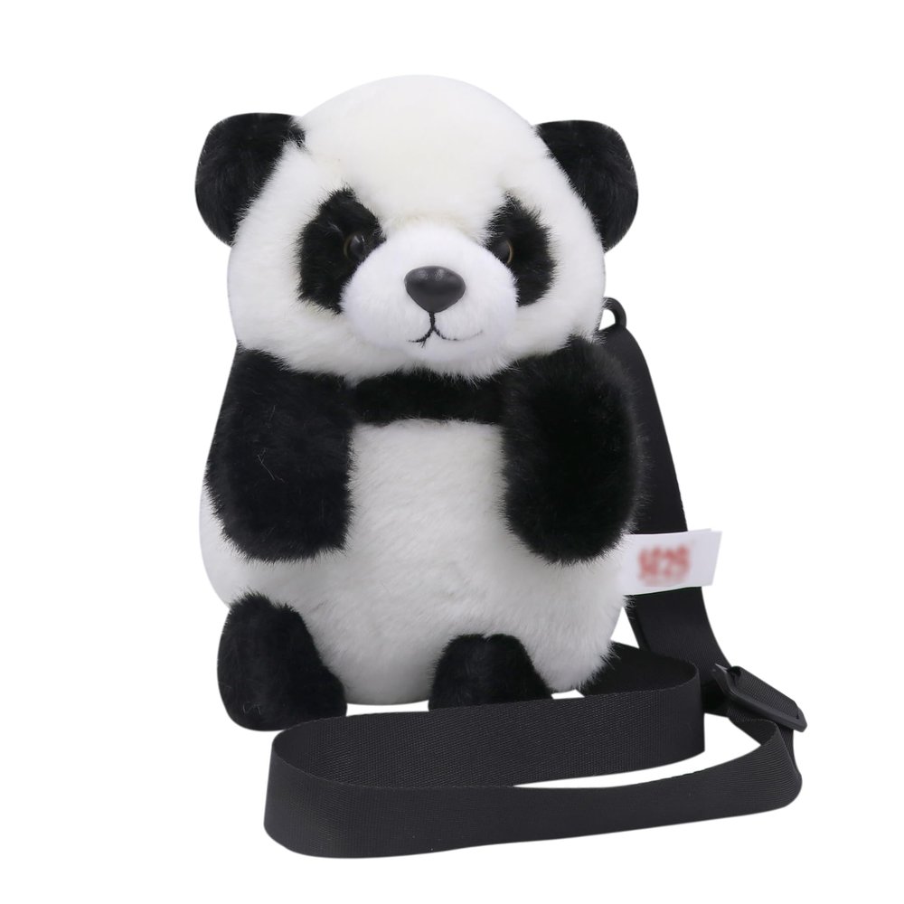 Amamcy Plush Tiger Panda Crossbody Purse for Women Girls Small Fluffy Animal Shoulder Plush Tiger Panda Doll Cute Purse