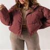 Udeniy Womens Casual Winter Puffer Jacket Long Sleeve Zip Up Oversized Winter Down Quilted Coat Hooded Overcoat With Pockets view 3