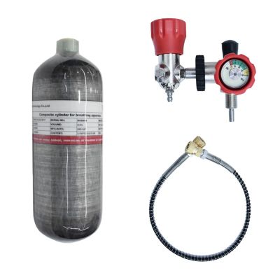 TUXING 4500psi Pcp Air Tank, 2L 122Cu in Carbon Fiber Tank, HPA Pcp Airgun Charging Tank Airforce Condor Gauge Valve Filling Station for PCP Paintball HPA Scuba(Empty Bottle)