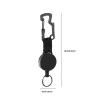 TopHomer 5 Packs Black Retractable Keychain Steel Wire Rope Carabiner Clip and Key Ring for Outdoor Fishing Hiking Small and Portable view 2