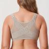 DELIMIRA Women's Front Closure Bras Posture Full Coverage Plus Size Underwire Unlined Back Support Plunge Seamless Bra B-H Cups Light Greenish Gray 38E view 3