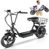 Caroma Electric Scooter with Seat, 500W/819W/870W Peak Motor, 15/25/30 Miles Range, 20Mph Top Speed, Foldable Electric Scooter for Adults, 14" BigTire E Scooter for Commuting with Shock Absorbing view 1
