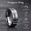 King Will 8mm Tungsten Rings for Men Meteorite Inlay Centre Grooved Mens Wedding Band Fashionable Engagement Ring Matte Brushed Pipe Cut Comfit Fit Durable, Gunmetal Size 11 view 2