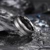 King Will 8mm Tungsten Rings for Men Meteorite Inlay Centre Grooved Mens Wedding Band Fashionable Engagement Ring Matte Brushed Pipe Cut Comfit Fit Durable, Gunmetal Size 11 view 3