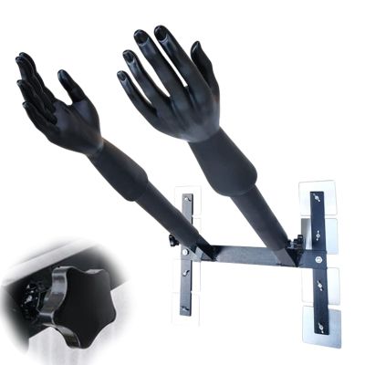 YANBI Martial Arts Wing Chun Dummy Trainer, Adjustable Kung Fu Dummy Hand Wooden Pile, Wall Mounted Spring Arms for Wall or Hard Cement Surface