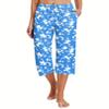 Ekouaer 2 Pack Womens Printed Capri Pajama Pants Drawstring PJ Bottoms view 2