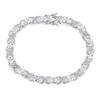 Gemsme Oval Tennis Bracelets for Women, Silver Tennis Bracelet with 4x6mm Oval Cubic Zirconia, 18K White Gold Plated X-Shape Classic Diamond Tennis Bracelet for Women/Men - Size 8 inch view 1