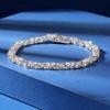 Gemsme Oval Tennis Bracelets for Women, Silver Tennis Bracelet with 4x6mm Oval Cubic Zirconia, 18K White Gold Plated X-Shape Classic Diamond Tennis Bracelet for Women/Men - Size 8 inch view 2