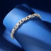 Gemsme Oval Tennis Bracelets for Women, Silver Tennis Bracelet with 4x6mm Oval Cubic Zirconia, 18K White Gold Plated X-Shape Classic Diamond Tennis Bracelet for Women/Men - Size 8 inch view 3