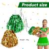 Hanaive 4 Pcs Pom Poms Cheerleading Spirited Fun Cheer Metallic Foil Handle Squad Team for Party, Sports Dance, 30 Grams Weight Each(Gold, Green) view 2