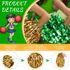 Hanaive 4 Pcs Pom Poms Cheerleading Spirited Fun Cheer Metallic Foil Handle Squad Team for Party, Sports Dance, 30 Grams Weight Each(Gold, Green) view 3
