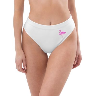 Flamingo Fun: Recycled High-Waisted Bikini Bottom