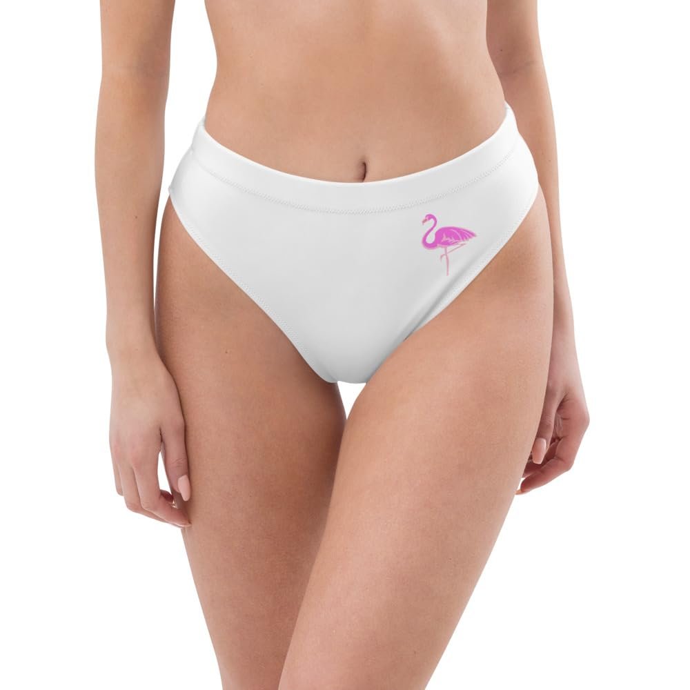 Flamingo Fun: Recycled High-Waisted Bikini Bottom