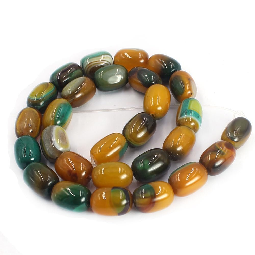 10x14mm Column Yellow Green Agate Gemstone Jewelry Beads Strand 15" Natural Stone for Necklace Bracelet Earrings DIY Design