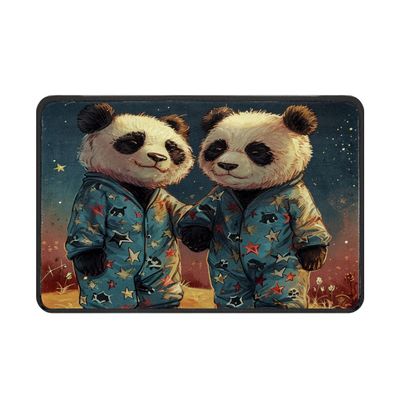 AQUNNEW Soft Plush Non Slip Rug Felt Backed Kitchen Doormat with Velvet Edging Durable Fade Resistant Indoor Door Mat for Any Room Panda
