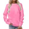 amaon coupons Tops for Women Trendy Plus Size Crew Neck Casual Long Sleeve Sweatshirts Tops Fleece Pullover Teen Girls Y2K Clothes Pink view 1
