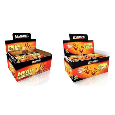 Grabber 18 Hour Body Warmers l 30 Units & Hand Warmers - Long Lasting Natural Odorless Air Activated Warmers - Up to 10 Hours of Heat - 40 Pair, 3.5x2