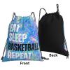 Qiohoey Eat Sleep Basketball Repeat Drawstring Backpack Gym String Bag Sports Drawstring Sackpack For Women Men view 2
