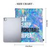 Qiohoey Eat Sleep Basketball Repeat Drawstring Backpack Gym String Bag Sports Drawstring Sackpack For Women Men view 3