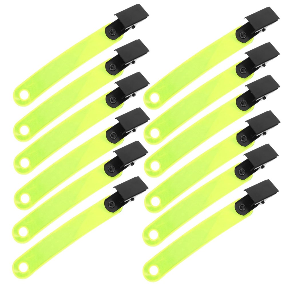 GOOHOCHY Reflective Trail Markers Fluorescent Tape Clips for Outdoor Safety Archery Cycling Running Waterproof High Visibility Trail Marking Clips 12 Pack