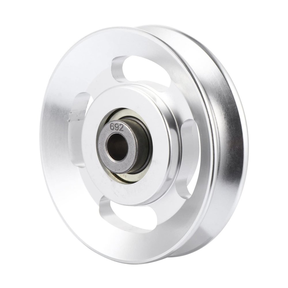 YARNOW 4pcs Aluminum Alloy Pulley Iron Bearing Steel Cable Pulley U-Shape Aluminum Lift Load Lift Load Bearing Pulley Fitness Pulley Accessories Universal Exercise Machine Miss, Silverx4pcs