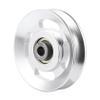 YARNOW 4pcs Aluminum Alloy Pulley Iron Bearing Steel Cable Pulley U-Shape Aluminum Lift Load Lift Load Bearing Pulley Fitness Pulley Accessories Universal Exercise Machine Miss, Silverx4pcs view 1