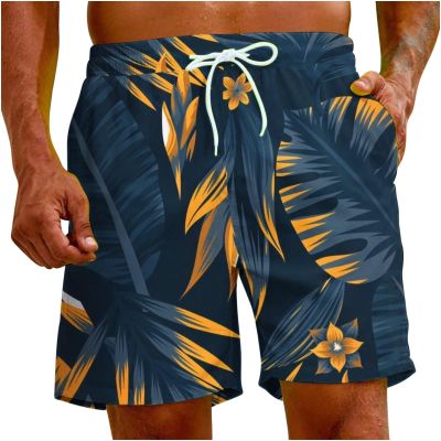 amazon deals of the day Mens Short Swim Trunks 5 Inch Inseam Beach Shorts With Pockets Quick Dry Bathing Suits Print Hawaiian Swimsuits men swim trunks Blue 4X