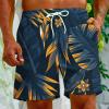 amazon deals of the day Mens Short Swim Trunks 5 Inch Inseam Beach Shorts With Pockets Quick Dry Bathing Suits Print Hawaiian Swimsuits men swim trunks Blue 4X view 2
