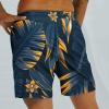 amazon deals of the day Mens Short Swim Trunks 5 Inch Inseam Beach Shorts With Pockets Quick Dry Bathing Suits Print Hawaiian Swimsuits men swim trunks Blue 4X view 3
