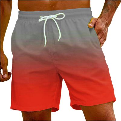 Prime of Day Deals 2024 Swimming Trunks for Men Drawstring Color Block Elastic Waist Bathing Suits Hawaiian Beach Shorts with Pockets Mens Swim Shorts Multicolor M