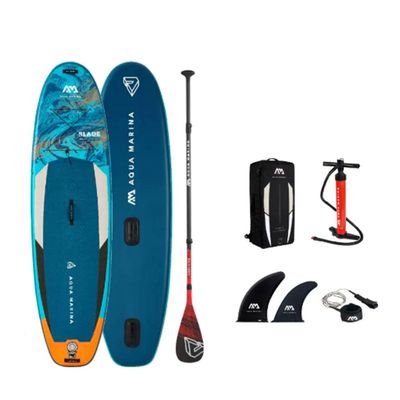 10' 6" Inflatable Stand Up Paddle Boards, Ultra-Light Paddleboard with Premium SUP Paddle Board Accessories, Anti-Slip EVA Deck for Youth & Adults (Paddle Board + Full Carbon Fiber Paddle)