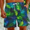 Mens Short Swim Trunks 5 Inch Inseam Beach Shorts with Pockets Quick Dry Bathing Suits Print Hawaiian Swimsuits Mens Swimsuit Trunks Green 4X view 2