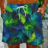 Mens Short Swim Trunks 5 Inch Inseam Beach Shorts with Pockets Quick Dry Bathing Suits Print Hawaiian Swimsuits Mens Swimsuit Trunks Green 4X view 4