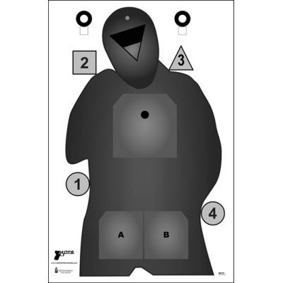 24 Pk, Modern Defensive Training Systems Combative Training Target Black & Gray Size: 23" X 35"