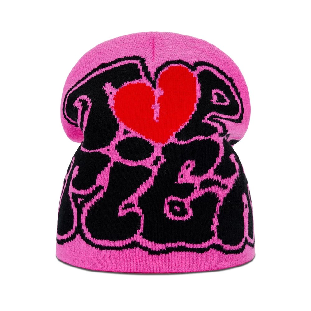 2THESTARS Y2K Beanie for Men Women Knitted Hat Winter Cap Love Design Warm Casual Skullies Cold Weather Knit Outdoor - Pink