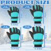 Hicarer 4 Pairs Winter Gloves for Kids Waterproof Snow Ski Gloves Girls Boys Warm Unisex Youth Clothes for Cold Weather(Light Purple, Blue Green, Light Pink, Rose Red,10-15 Years Old) view 3