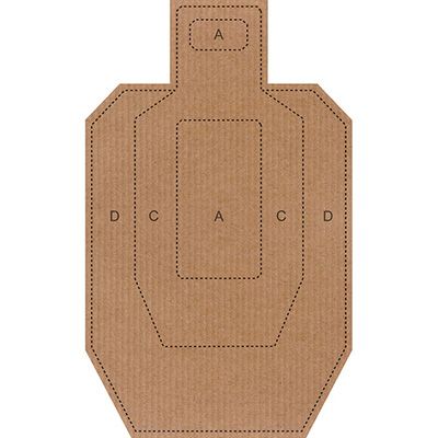 24 Pk, Ipsc/Uspsa Cardboard Torso Target White On One Side and Brown On The Reverse Size: 18" X 30"
