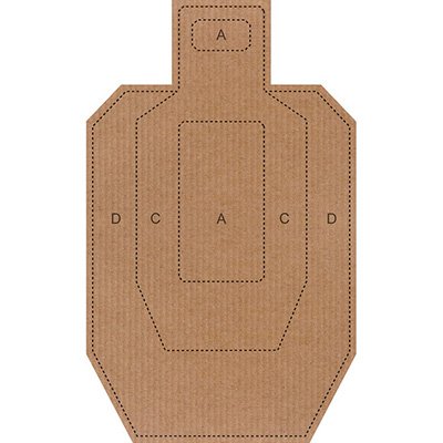 24 Pk, Ipsc/Uspsa Cardboard Torso Target White On One Side and Brown On The Reverse Size: 18" X 30"